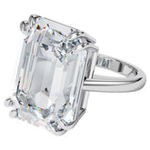 Swarovski Mesmera Cocktail Ring - White - Rhodium Plated - Dalmazio Design